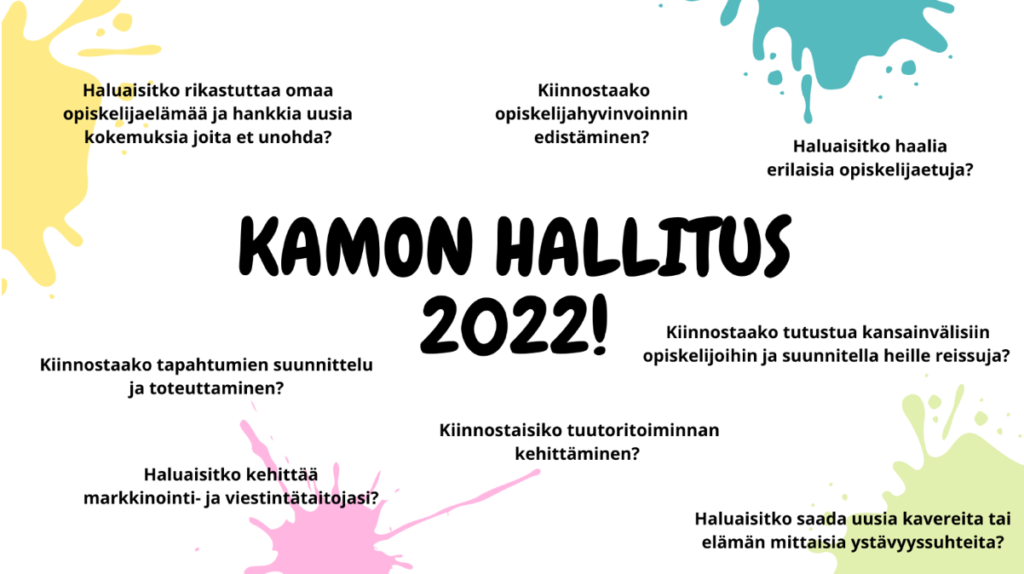 Kiinnostaako paikka Opiskelijakunta KAMOn hallituksessa?